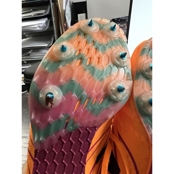 New Balance MD500v4 MensTrack Spikes Blue Yellow Orange MMD500B4 Size 10 - Picture 4 of 10